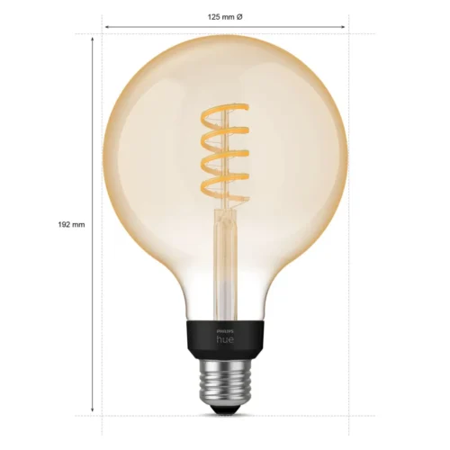 Išmanioji LED lemputė Philips Hue G125 šiltai balta E27 7W (vintažinė) - 8