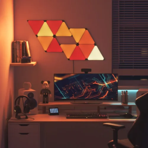 Išmaniojo sieninio LED šviestuvo ilginimas Nanoleaf Elements Shapes Black Triangles spalvota 3vnt. - 3