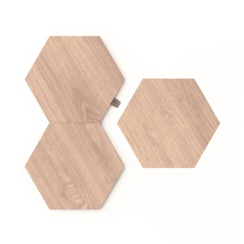 Išmaniojo sieninio LED šviestuvo ilginimas Nanoleaf Elements Wood Look Hexagons šiltai balta 3vnt. - 1