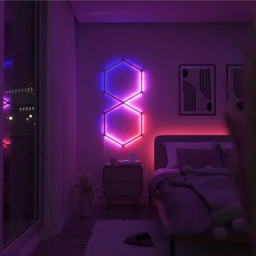 Išmaniojo sieninio LED šviestuvo ilginimas Nanoleaf Lines 60 spalvota 3vnt. - 3