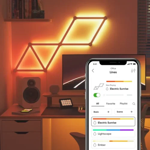 Išmaniojo sieninio LED šviestuvo rinkinys Nanoleaf Lines 60 spalvota 9vnt. - 4