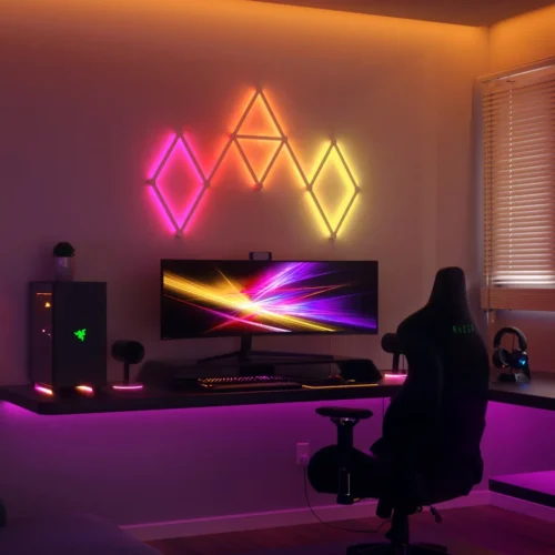 Išmaniojo sieninio LED šviestuvo rinkinys Nanoleaf Lines 60 spalvota 9vnt. - 3