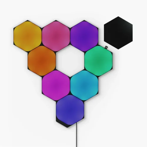 Išmaniojo sieninio LED šviestuvo rinkinys Nanoleaf Shapes Black Hexagons spalvota 9vnt. - 1