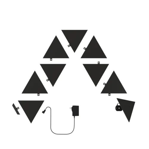 Išmaniojo sieninio LED šviestuvo rinkinys Nanoleaf Shapes Black Triangles spalvota 9vnt. - 2