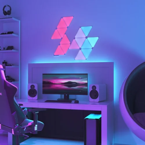 Išmaniojo sieninio LED šviestuvo rinkinys Nanoleaf Shapes Triangles spalvota 15vnt. - 3