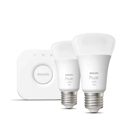 Išmaniųjų LED lempučių rinkinys Philips Hue balta E27 9,5W 2vnt. + centralė - 2