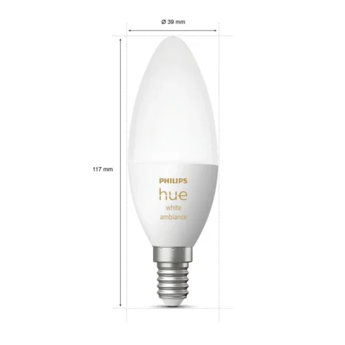 Išmaniųjų LED lempučių rinkinys Philips Hue šiltai balta E14 5,2W 2vnt. - 8