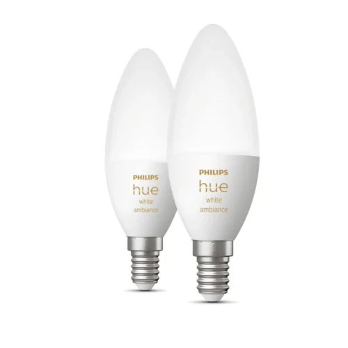 Išmaniųjų LED lempučių rinkinys Philips Hue šiltai balta E14 5,2W 2vnt. - 2