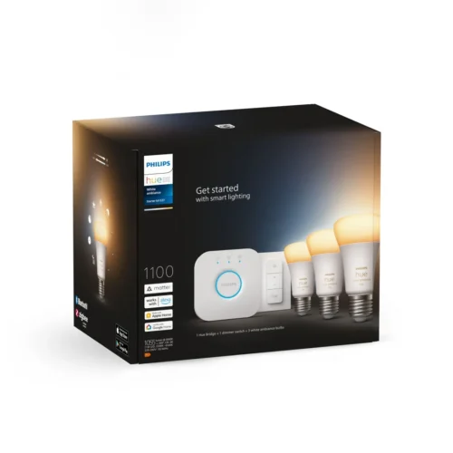 Išmaniųjų LED lempučių rinkinys Philips Hue šiltai balta E27 11W 3vnt. + jungiklis + centralė - 3