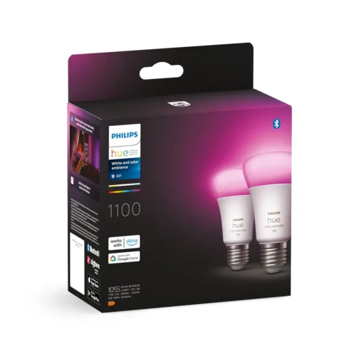 Išmaniųjų LED lempučių rinkinys Philips Hue spalvota E27 11W 2vnt. - 2