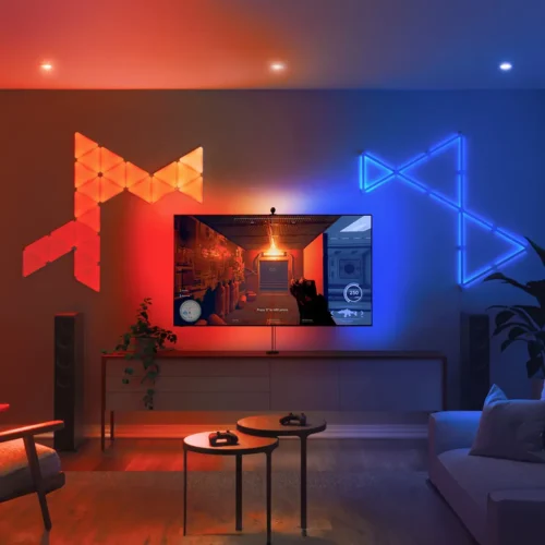 Išmanusis televizoriaus LED apšvietimo veidrodis Nanoleaf 4D su LED šviestuvais (ekranui iki 85 colių) - 2