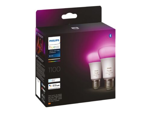 Išmaniųjų LED lempučių rinkinys Philips Hue spalvota E27 11W 2vnt. - 12