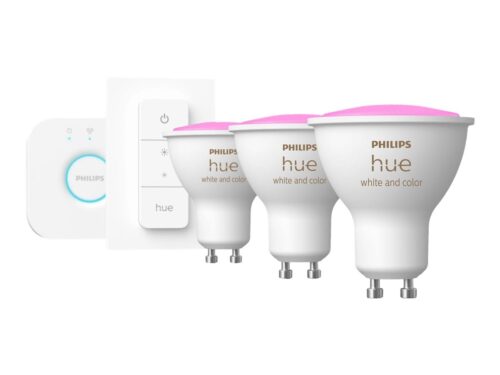 Išmaniųjų LED lempučių rinkinys Philips Hue spalvota GU10 5,7W 3vnt. + jungiklis + centralė - 9