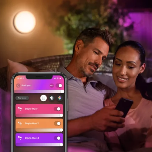 Išmanusis sieninis lauko šviestuvas Philips Hue Daylo spalvota 15W (juodas) - 6
